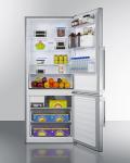 Summit FFBF284SSIM 28" Wide Bottom Freezer Refrigerator, Icemaker, 13.8 cu.ft, Stainless Steel Door, LED Lighting, Energy Star Certified, Perfect for Apartments and Small Kitchen