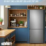 Summit FFBF284SSIM 28" Wide Bottom Freezer Refrigerator, Icemaker, 13.8 cu.ft, Stainless Steel Door, LED Lighting, Energy Star Certified, Perfect for Apartments and Small Kitchen