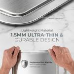 Stainless Steel Cutting Boards For Kitchen - Stainless Steel Cutting Board with Juice Grooves, Double Sided, 3 Pack Sizes, Durable and Clean Chopping Boards for Home or Professional Use