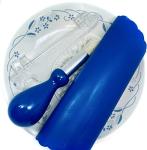 BonCera, All-in-one Premium Ceramic Garlic Grater Plate 4-Piece Set - Classic Flower Line on White Design - For Garlic, Ginger, Chocolate, and more! - Comes with 5.25" Plate, Peeler, Brush, and Stand