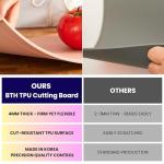 TPU Cutting Board Flexible Mat, 17.3" x 10.6" Nonslip Korean cutting board for kitchen, BPA Free Flexible Chopping Board, TPU Material Double-sided Dishwasher Safe