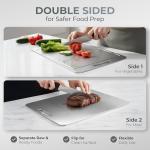 Stainless Steel Cutting Boards For Kitchen - Stainless Steel Cutting Board with Juice Grooves, Double Sided, 3 Pack Sizes, Durable and Clean Chopping Boards for Home or Professional Use