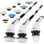 Spinzio Electric Spin Scrubber Cordless Electric Cleaning Brush with LCD Power Display 9 Replaceable Heads Dual Speed IPX7 Waterproof Electric Scrubber for Cleaning Bathroom Tiles Floor Kitchen & Car