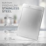 Stainless Steel Cutting Boards For Kitchen - Stainless Steel Cutting Board with Juice Grooves, Double Sided, 3 Pack Sizes, Durable and Clean Chopping Boards for Home or Professional Use