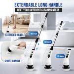 Spinzio Electric Spin Scrubber Cordless Electric Cleaning Brush with LCD Power Display 9 Replaceable Heads Dual Speed IPX7 Waterproof Electric Scrubber for Cleaning Bathroom Tiles Floor Kitchen & Car