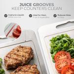 Stainless Steel Cutting Boards For Kitchen - Stainless Steel Cutting Board with Juice Grooves, Double Sided, 3 Pack Sizes, Durable and Clean Chopping Boards for Home or Professional Use