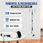 Spinzio Electric Spin Scrubber Cordless Electric Cleaning Brush with LCD Power Display 9 Replaceable Heads Dual Speed IPX7 Waterproof Electric Scrubber for Cleaning Bathroom Tiles Floor Kitchen & Car