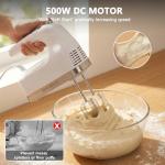 Lord Eagle 9-Speed Digital Hand Mixer Electric Handheld, 500W DC Motor Kitchen Mixer for Cake Baking, Lightweight Egg Beaters with Stain-resistant & Waterproof Storage Bag & 6 Accessories