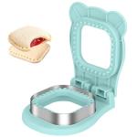 TACGEA Uncrustable Sandwich Cutter Maker – Sandwich Sealer and Cutter for Lunchbox and Breakfast, Square Shape, Light Blue