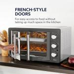 Oster Extra-Large 42L French Door Countertop Toaster Oven, 6-in-1 Air Fryer Oven with Air Fry Rack, Wire Rack, Baking Pan and Crumb Tray, Stainless Steel