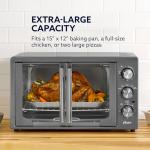 Oster Extra-Large 42L French Door Countertop Toaster Oven, 6-in-1 Air Fryer Oven with Air Fry Rack, Wire Rack, Baking Pan and Crumb Tray, Stainless Steel