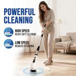 Spinzio Electric Spin Scrubber Cordless Electric Cleaning Brush with LCD Power Display 9 Replaceable Heads Dual Speed IPX7 Waterproof Electric Scrubber for Cleaning Bathroom Tiles Floor Kitchen & Car