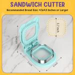 TACGEA Uncrustable Sandwich Cutter Maker – Sandwich Sealer and Cutter for Lunchbox and Breakfast, Square Shape, Light Blue