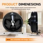 Qryuvfek 2PCS Garbage Disposal Splash Guards, 3 3/8" Upgraded Noise-Reducing Nitrile Collar Drain Plug, Sink Baffle QCB-AM Replacement for InSinkErator Evolution Series, Black