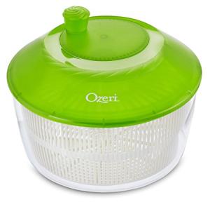 Ozeri Italian Made Fresca Salad Spinner and Serving Bowl, BPA-Free, Green, 4.4 qt