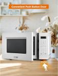 Commercial Chef 0.7 Cu. Ft. Countertop Microwave Oven, Touch Controls with Digital LED Display, 700W Small Microwave with 10” Turntable Plate, Push Button Door, 10 Power Levels, CHM7MW, White