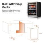 Ca'Lefort 24 Inch Beverage Refrigerator - 180 Can Beverage Fridge with 34°-54°F, Built in or Freestanding Beverage Cooler with Glass Door and 3 LED, Drink Fridge for Home/Kitchen(5.65 cu.ft)