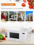Commercial Chef 0.7 Cu. Ft. Countertop Microwave Oven, Touch Controls with Digital LED Display, 700W Small Microwave with 10” Turntable Plate, Push Button Door, 10 Power Levels, CHM7MW, White