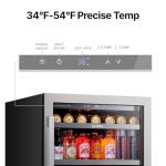 Ca'Lefort 24 Inch Beverage Refrigerator - 180 Can Beverage Fridge with 34°-54°F, Built in or Freestanding Beverage Cooler with Glass Door and 3 LED, Drink Fridge for Home/Kitchen(5.65 cu.ft)