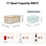 Alpicool KM15 Portable Freezer, 12 Volt Car Refrigerator, 17 Quart (15.9 Liter) Fast Cooling Fridge, 12/24V DC and 100-240V AC for Outdoor, Camping, RV, Truck