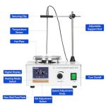 VOEDOR 85-2 Digital Display Magnetic Stirrer with 4 Magnetic Stir Bars – Magnetic Stirrer Hot Plate, 0-2000 RPM Lab Stirring System with Temperature Probe, Stainless Steel Plate & Stand Support