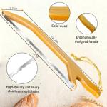Sanyakti Serrated Bread Knife, Bread Slicer for Homemade Bread, Premium Wooden Handle Stainless Steel Saw Sourdough Bread Knife Simple Use 14.5 in (Updated Version)