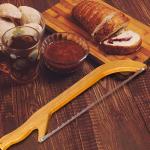 Sanyakti Serrated Bread Knife, Bread Slicer for Homemade Bread, Premium Wooden Handle Stainless Steel Saw Sourdough Bread Knife Simple Use 14.5 in (Updated Version)