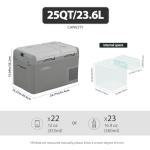 zcamp GES35 Portable Freezer,Dual Zone 12 Volt Car Refrigerator,25QT(24L) 12v cooler Fast Cooling Fridge, with 12/24V DC 100-240V AC for Camping, Outdoor, Travel, RV, Truck