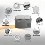 zcamp GES35 Portable Freezer,Dual Zone 12 Volt Car Refrigerator,25QT(24L) 12v cooler Fast Cooling Fridge, with 12/24V DC 100-240V AC for Camping, Outdoor, Travel, RV, Truck