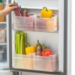 Poeland Refrigerator Organizer Box, Fridge Side Door Storage Containers Plastic Translucent Pack of 4
