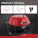 Outvita Indoor/Outdoor Electric Grill, 1600W Portable Removable Stand Grill with Double Layer Design for Countertops, BBQ, Patio & Backyard (Red)