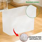 Poeland Refrigerator Organizer Box, Fridge Side Door Storage Containers Plastic Translucent Pack of 4