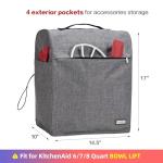 HOMEST Stand Mixer Dust Cover Compatible with KitchenAid 6/7/8 Quart Bowl Lift, Zipper Pocket for Various Kitchen Appliance Accessories, Grey (Patent Design)