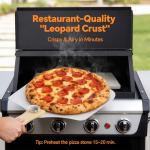 Pizza Oven for Grill, Grill Top Pizza Oven Kit with 12-inch Pizza Stone, Foldable Pizza Peel and Built-in Thermometer, Portable Outdoor Pizza Oven for Gas and Charcoal Grills