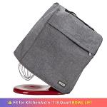 HOMEST Stand Mixer Dust Cover Compatible with KitchenAid 6/7/8 Quart Bowl Lift, Zipper Pocket for Various Kitchen Appliance Accessories, Grey (Patent Design)
