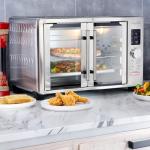 MegaChef 30 Quart Digital French Door Multi-Function Convection Toaster Oven with Rotisserie Set & Toast, Bagel, Pizza, Bake, Roast, Broil, Cookies, Dehydrate & More Presets