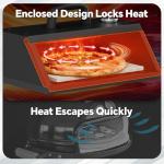 Pizza Oven for Grill, Grill Top Pizza Oven Kit with 12-inch Pizza Stone, Foldable Pizza Peel and Built-in Thermometer, Portable Outdoor Pizza Oven for Gas and Charcoal Grills