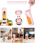 Nimbelephant Personal Portable Blender - Smoothies & Shakes - 20Oz/600ml Large Capacity High Power Cordless Blender (Pink)