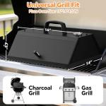 Pizza Oven for Grill, Grill Top Pizza Oven Kit with 12-inch Pizza Stone, Foldable Pizza Peel and Built-in Thermometer, Portable Outdoor Pizza Oven for Gas and Charcoal Grills