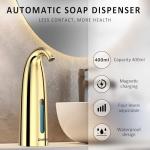 Greatmay Convenient Automatic Soap Dispenser,4 Adjustable Levels Touchless Hand Sanitizer Pump with Infrared Sensor, Countertop Electric Dispenser for Bathroom,Kitchen