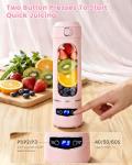 Nimbelephant Personal Portable Blender - Smoothies & Shakes - 20Oz/600ml Large Capacity High Power Cordless Blender (Pink)