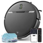 Robot Vacuum Cleaner, Smart Robotic Vacuum Wi-Fi Connected, App Control, Compatible with Alexa and Google Assistant, Automatic Self-Charging Robot Vacuum Perfect for Pet Hair, Carpets and Hard Floors