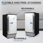 ICEPURE 15“ Under Counter Ice Maker, Built-in/Commercial Ice Machine with Drain Pump, 90 Lbs/24H, Auto-Cleaning, 24H Timer, 26Lbs Storage, Stainless Steel, Perfect for Commercial & Home