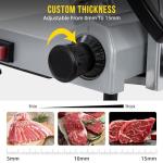 Takywep Takywep Commercial Meat Slicer - 8 Inch Electric Food Slicer, Semi-automatic 210W, Stainless Steel, Adjustable Thickness 0-12mm, Silver, Home & Commercial Use