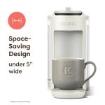 Keurig K-Mini Mate Plus Single-Serve K-Cup Pod Coffee Maker, Compact, 3 Cup Sizes, Brew Over Ice and Strong Button Features, 50 oz Removable Reservoir, Warm Stone