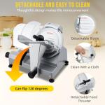 Takywep Takywep Commercial Meat Slicer - 8 Inch Electric Food Slicer, Semi-automatic 210W, Stainless Steel, Adjustable Thickness 0-12mm, Silver, Home & Commercial Use