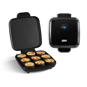 Dash Family Size Egg Bite Maker - Electric Egg Bite Maker with Non-Stick Silicone Cups - Space-Saving Design & Quick Cleanup - Make Sandwiches, Healthy Snacks & Desserts - 9 Servings, Black