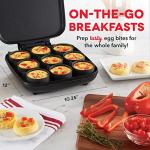 Dash Family Size Egg Bite Maker - Electric Egg Bite Maker with Non-Stick Silicone Cups - Space-Saving Design & Quick Cleanup - Make Sandwiches, Healthy Snacks & Desserts - 9 Servings, Black