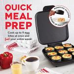 Dash Family Size Egg Bite Maker - Electric Egg Bite Maker with Non-Stick Silicone Cups - Space-Saving Design & Quick Cleanup - Make Sandwiches, Healthy Snacks & Desserts - 9 Servings, Black