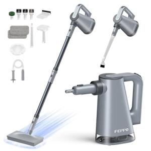 FEPPO Steam Mop & Detachable Handheld Steam Cleaner for Home and Floor Cleaning, 15s Heat-Up, 230°F Floor Steamer for Deep Cleaning with Multi-purpose Attachments Hardwood Floors, Tile,Grout,Furniture